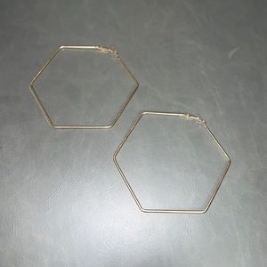 Hexagon hoop earrings
